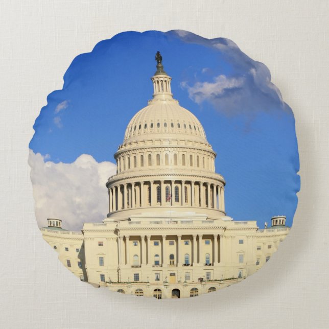 US Capitol Building, Washington DC, USA Round Cushion (Front)