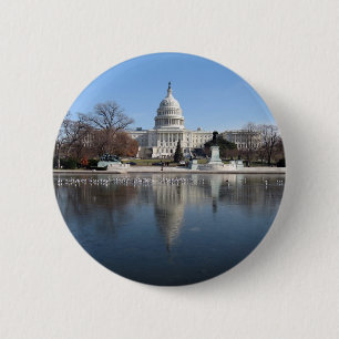 US Capitol building winter  picture 6 Cm Round Badge