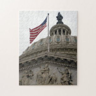 US Capitol Building with American Flag - East Jigsaw Puzzle