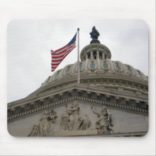 US Capitol Building with American Flag - East Mouse Pad