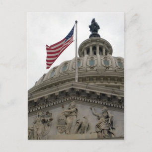 US Capitol Building with American Flag - East Postcard