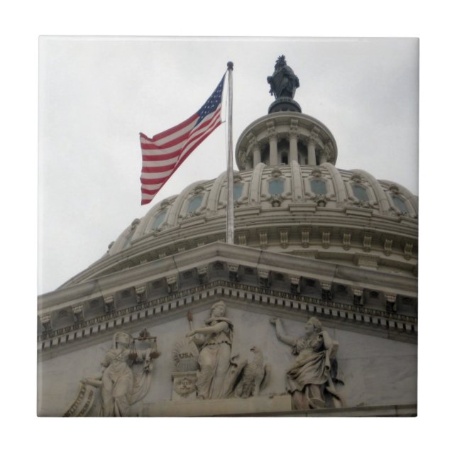 US Capitol Building with American Flag - East Tile (Front)