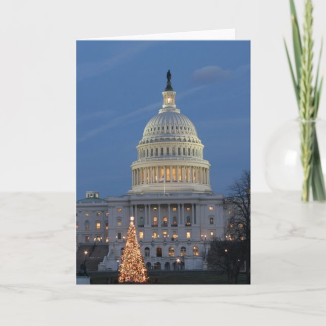 US Capitol celebrating Christmas photo Holiday Card (Front)
