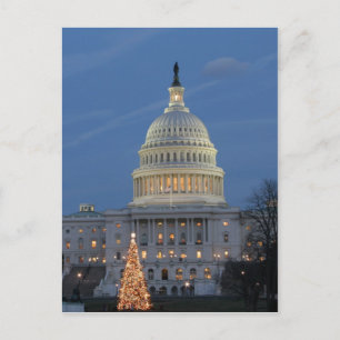 US Capitol celebrating Christmas photo Holiday Postcard