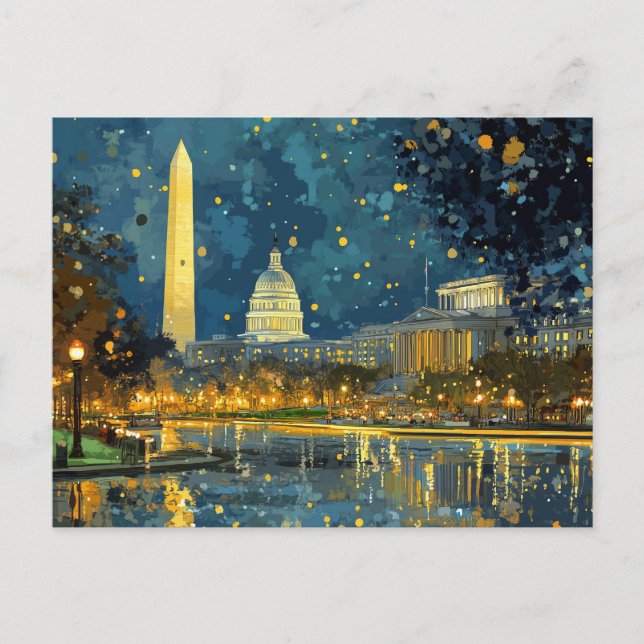 US Capitol Hill Christmas Postcard  (Front)