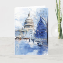 US Capitol Hill Christmas Tree Holiday Card