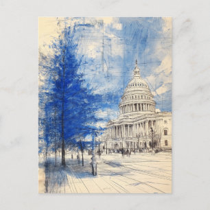 US Capitol Hill Christmas Tree Illustration card