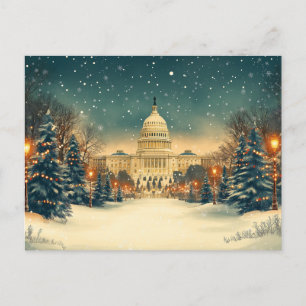 US Capitol Washington DC Merry Christmas Holiday Postcard