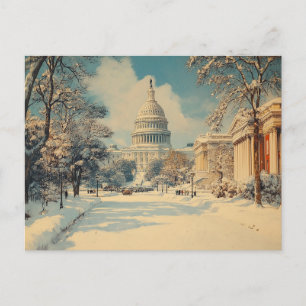 US Capitol Washington DC Merry Christmas Holiday Postcard