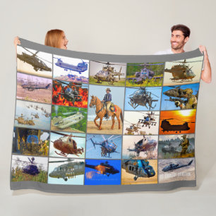 US CAVALRY AVIATION “MONTAGE” FLEECE BLANKET
