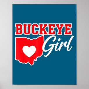 Us Cities Buckeye Girl Ohio Home Heart State  Poster