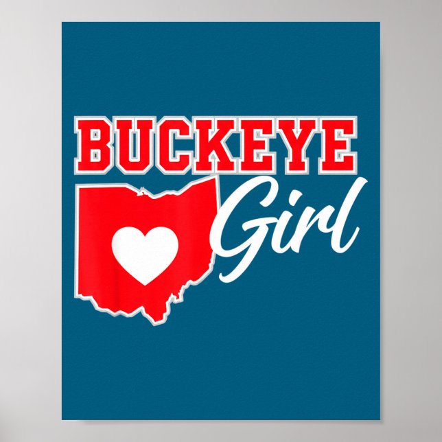 Us Cities Buckeye Girl Ohio Home Heart State  Poster (Front)