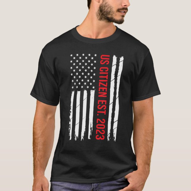 US Citizenship Decoration American New USA Citizen T-Shirt (Front)