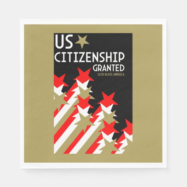 US Citizenship Granted Napkin (Front)