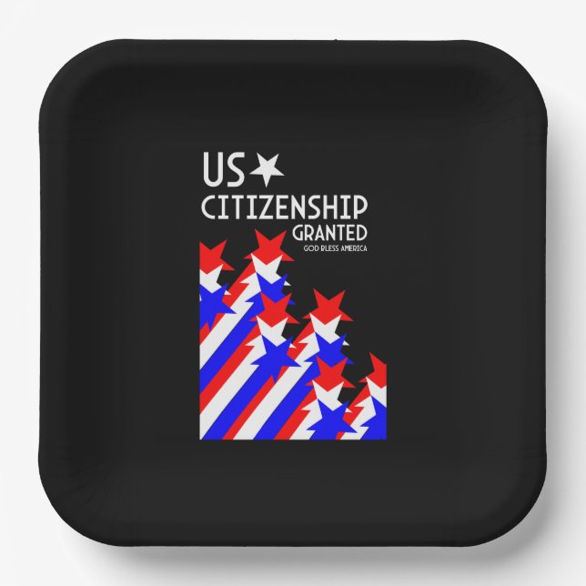 US Citizenship Granted Paper Plate (Front)