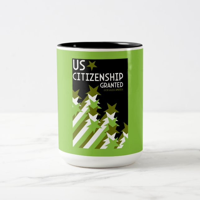 US Citizenship Granted Two-Tone Coffee Mug (Center)