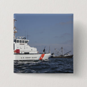 US Coast Guard Cutter Marlin patrols the waters 15 Cm Square Badge