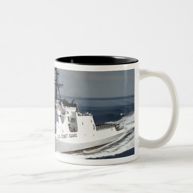 US Coast Guard Cutter Waesche 3 Two-Tone Coffee Mug (Right)