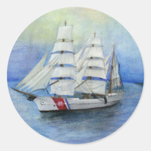 US Coast Guard Ship the Eagle Classic Round Sticker