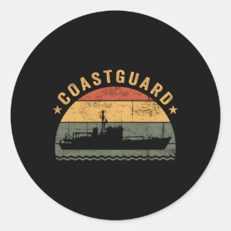 Us Coastguard Veterans Uscg Coast Guard Classic Round Sticker
