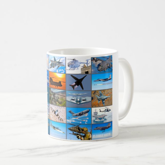 US COMBAT AVIATION “MONTAGE” COFFEE MUG (Front Right)