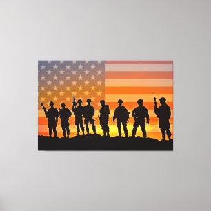US COMBAT SQUAD 40x60 Canvas Print