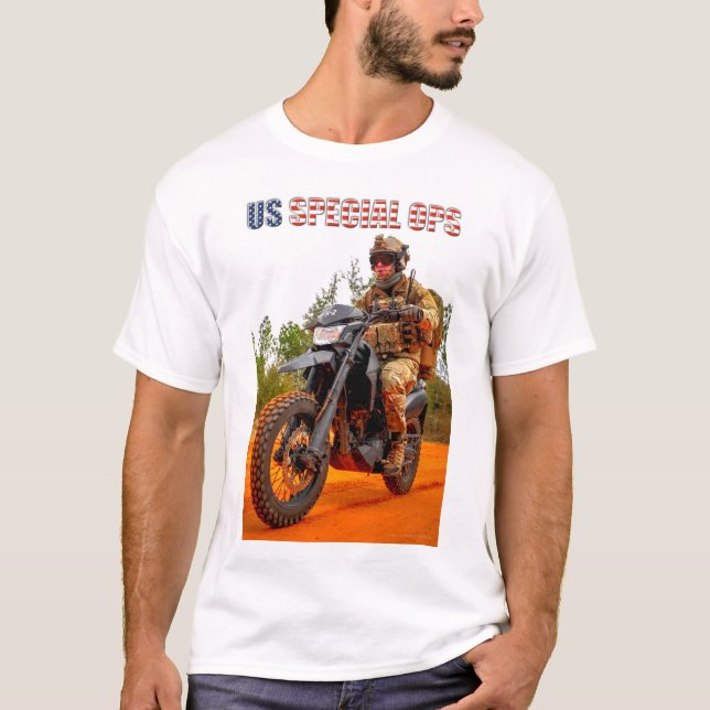US COMBAT SQUAD - US Special Ops Motorcycle T-Shirt (Front)