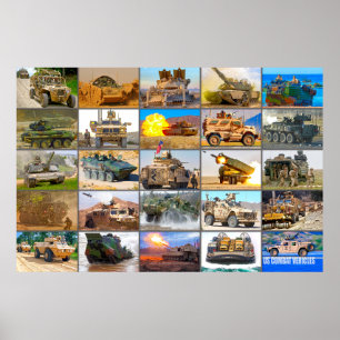 US COMBAT VEHICLES “MONTAGE” POSTER