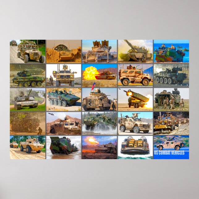 US COMBAT VEHICLES “MONTAGE” POSTER (Front)