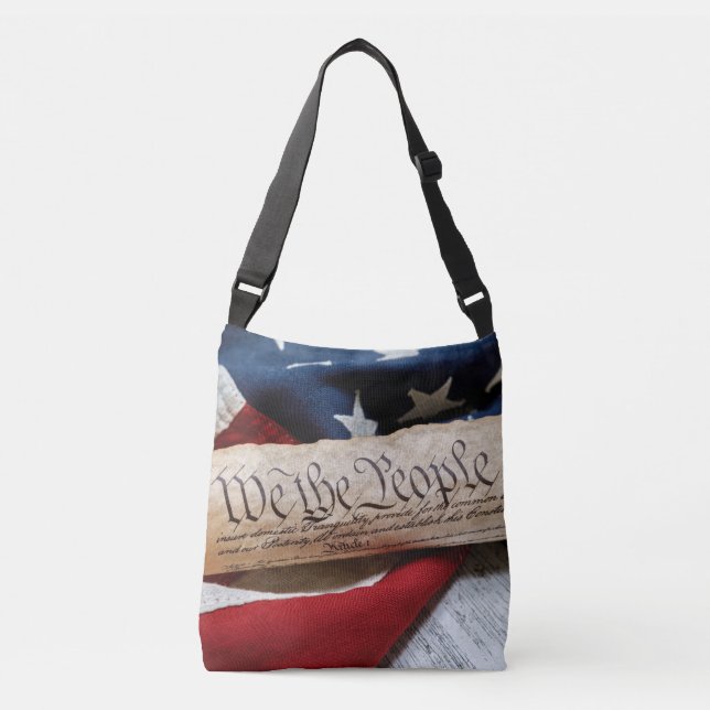 US Constitution and Flag Crossbody Bag (Front)