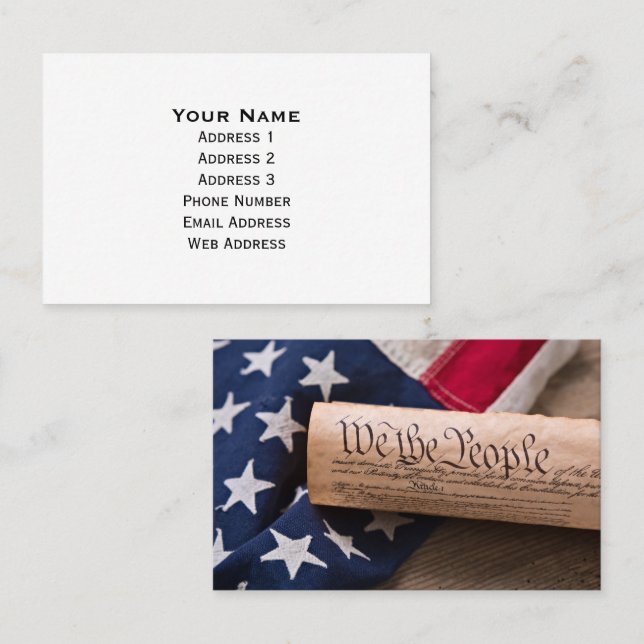US Constitution Business Card (Front/Back)