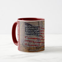 US Constitution Preamble Typography and US Flag