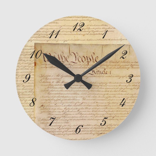 US CONSTITUTION ROUND CLOCK (Front)