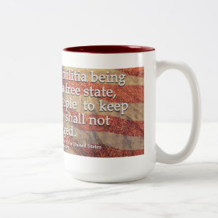 US Constitution Second Amendment Typography Two-Tone Coffee Mug