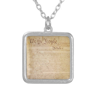 US CONSTITUTION SILVER PLATED NECKLACE