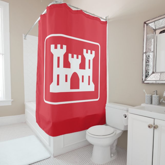 US Corps of Engineers DOD Military Shower Curtain (In Situ)