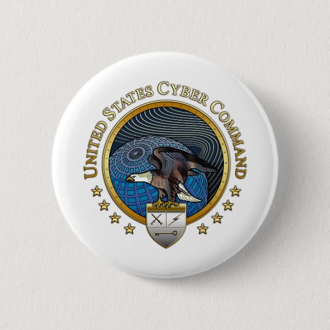 US Cyber Command 6 Cm Round Badge (Front)