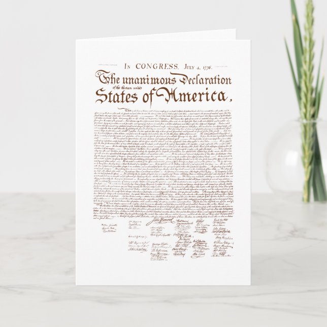 US Declaration of Independence Card (Front)