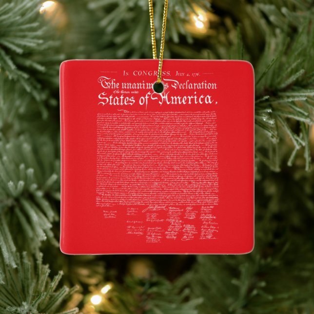 US Declaration of Independence Ceramic Ornament (Tree)