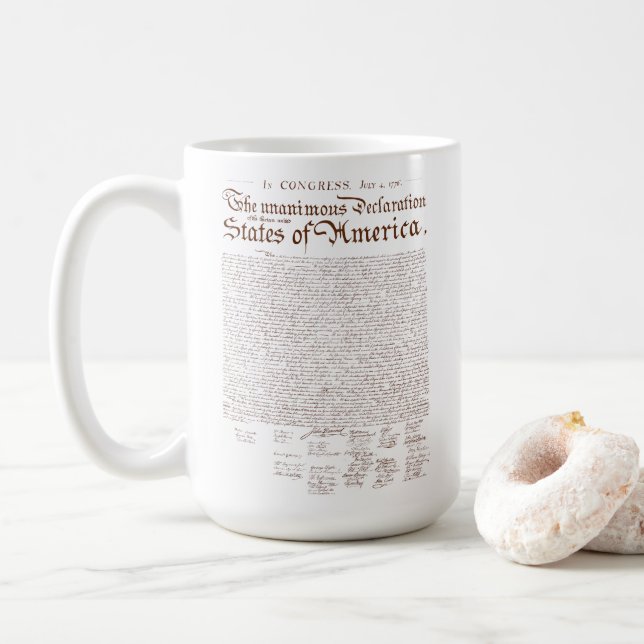 US Declaration of Independence Coffee Mug (With Donut)