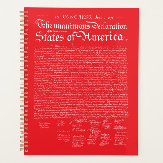 US Declaration of Independence Planner (Front)