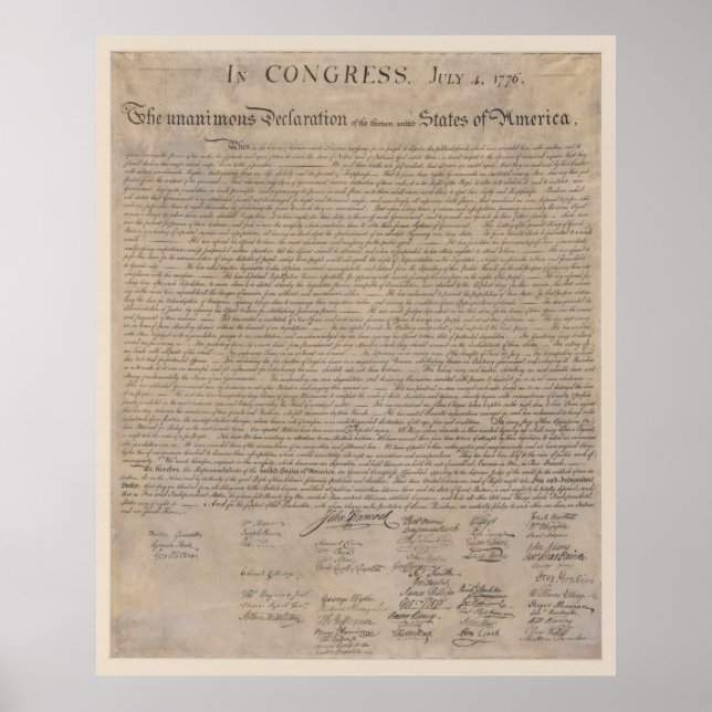 US Declaration of Independence Poster (Front)