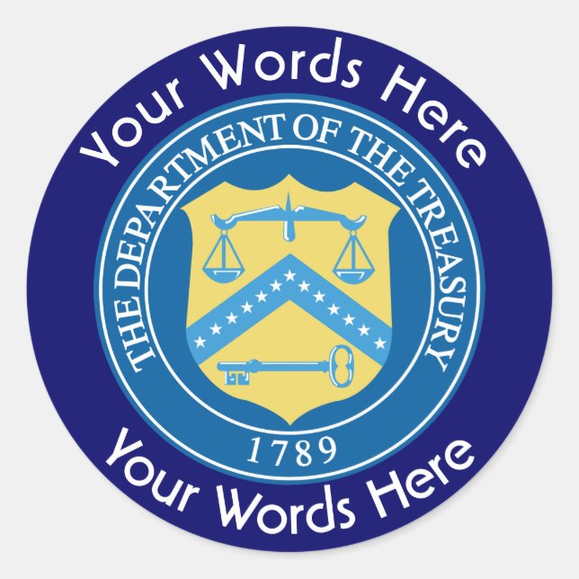US Department of the Treasury Custom Sticker (Front)