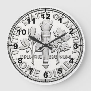 "US Dime" coin design wall clocks