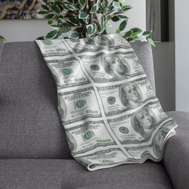Us Dollar Money World Currency America Franklin Fleece Blanket (Creator Uploaded)