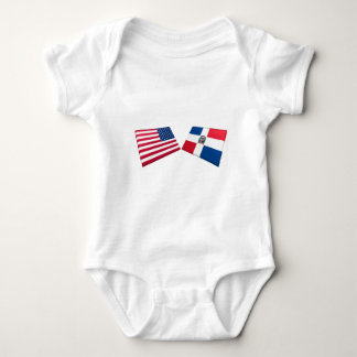 US & Dominican Republic Flags Baby Bodysuit
