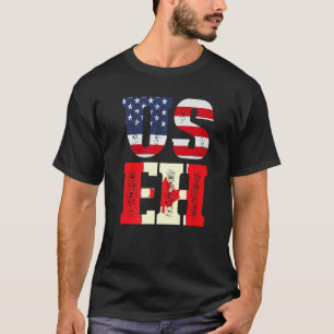 Us Eh America Usa Flag United States American T-Shirt