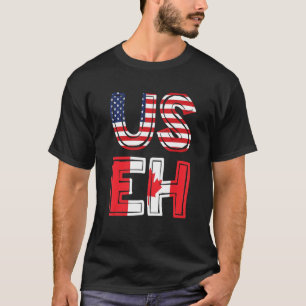 US EH American Canadian Flag Barbecue Meat Smoker T-Shirt