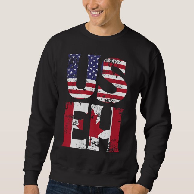 US EH American Canadian Funny Meme Quote Sweatshirt (Front)