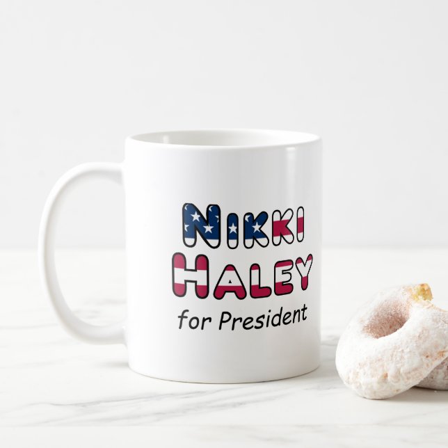 US Election 2024 Nikki Haley for President Coffee Mug (With Donut)